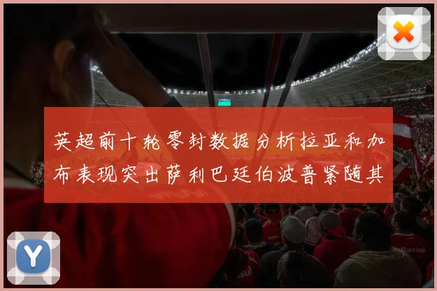 英超前十轮零封数据分析拉亚和加布表现突出萨利巴廷伯波普紧随其后